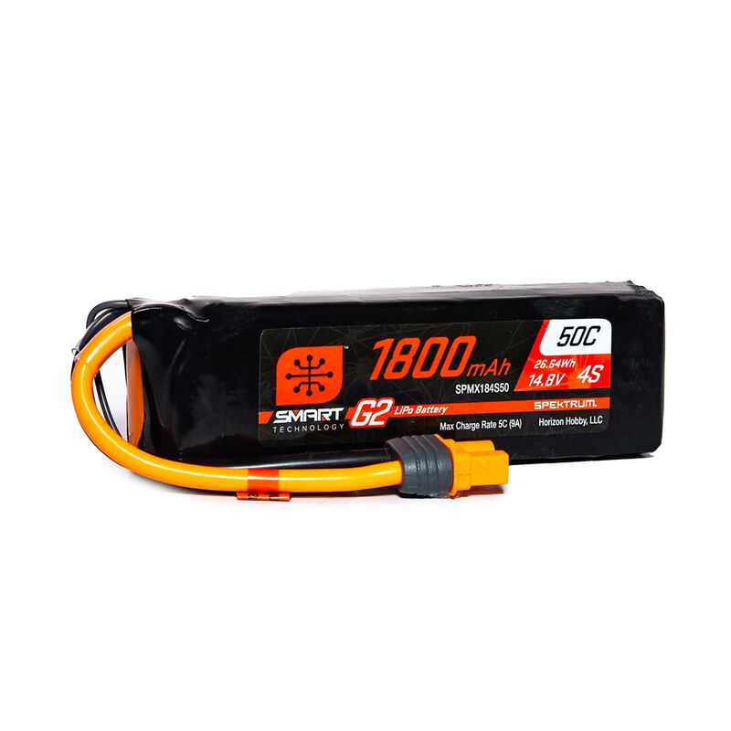 14.8V 1800mAh 4S 50C Smart G2 LiPo Battery: IC3