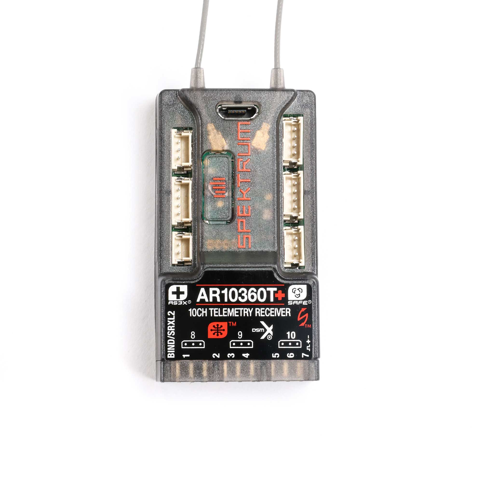 AR10360T+ DSMX 10-Channel AS3X+ & SAFE Telemetry Receiver | Spektrum