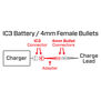 Adapter: IC3 Battery / 4mm Female Bullets