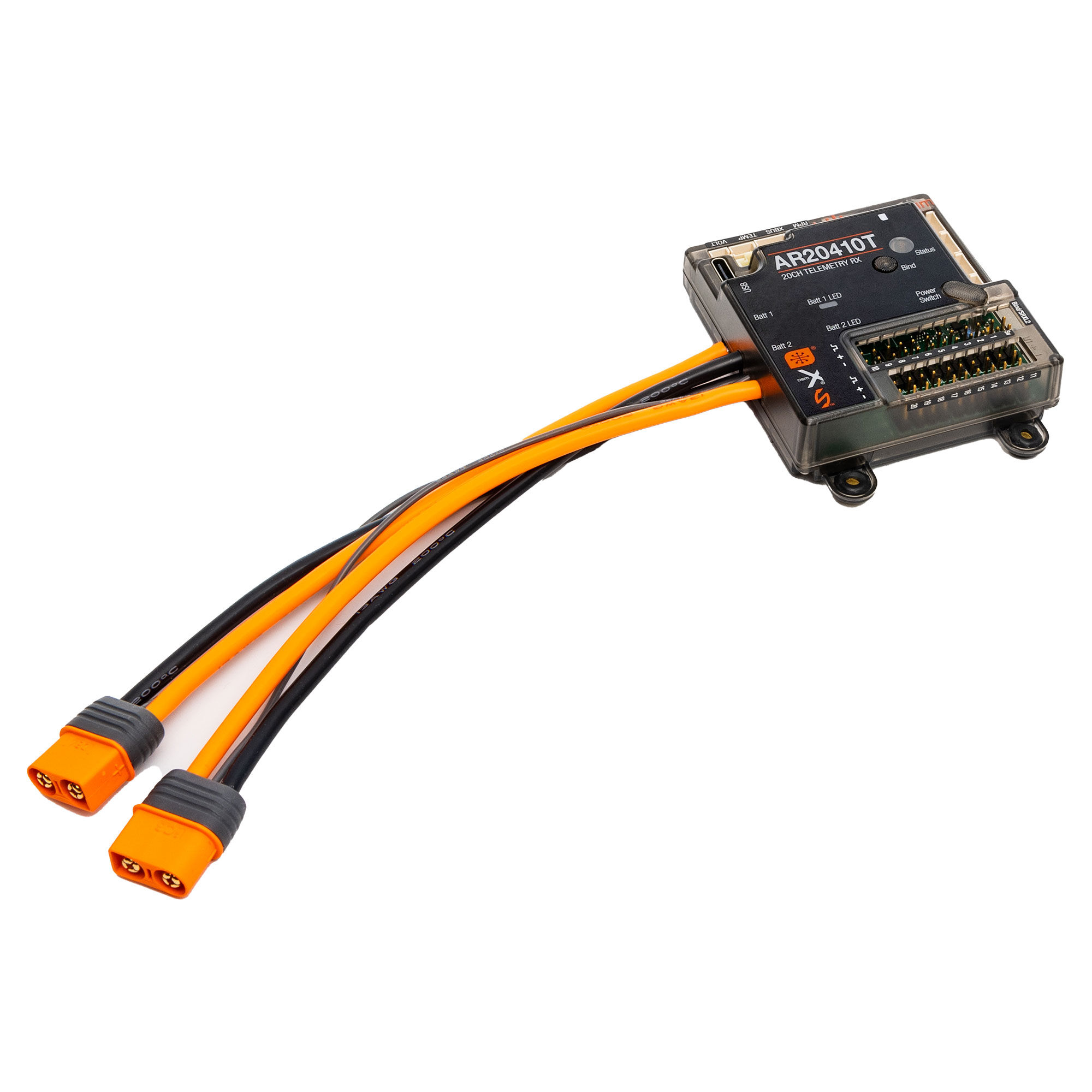 Spektrum AR20400T PowerSafe Telemetrie-Empfänger – 20-Kanal, Für Flugmodelle Mit Doppel-Akku