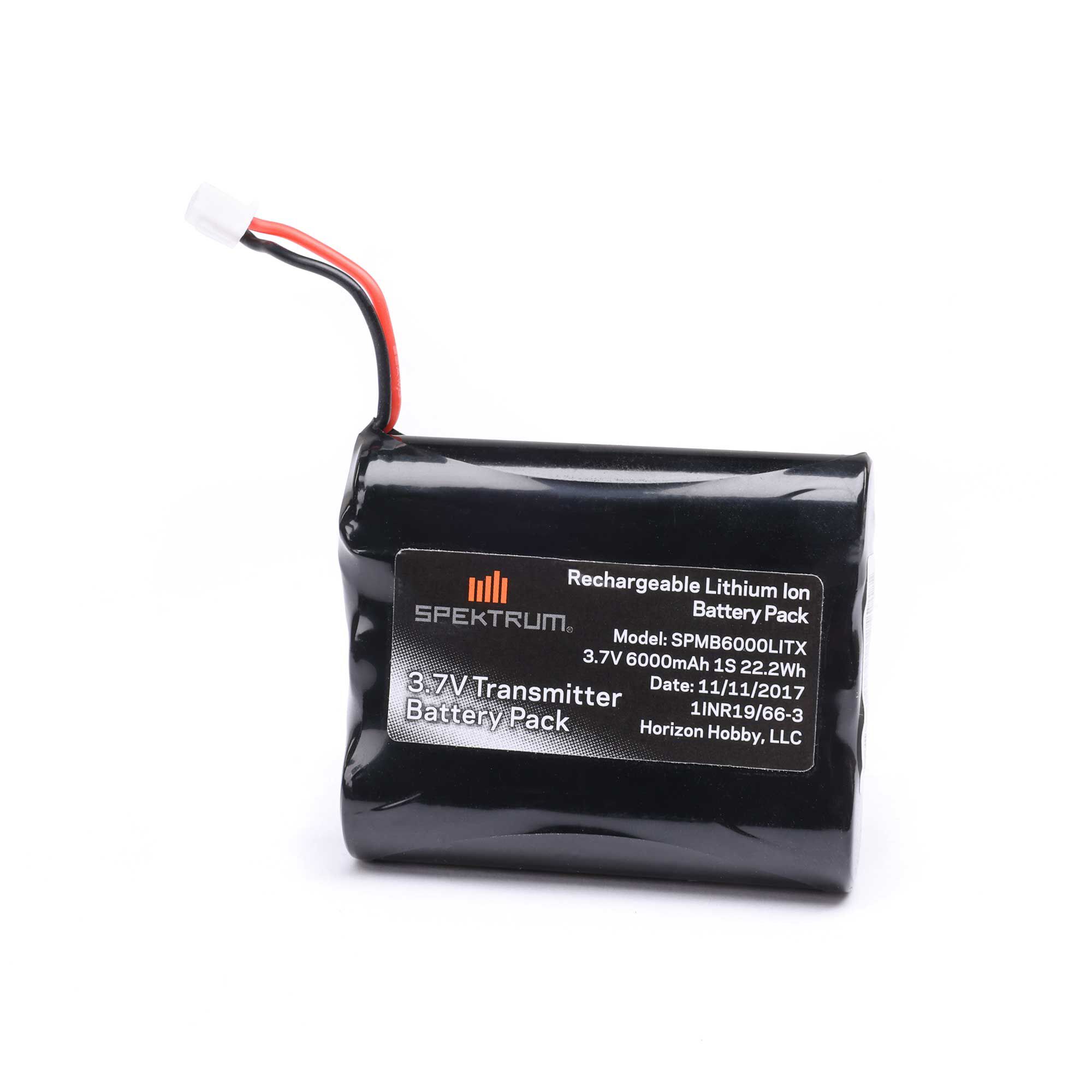 Spektrum 3.7V 6000mAh 1S Transmitter Battery: iX12/NX6/NX8 Tx Plug