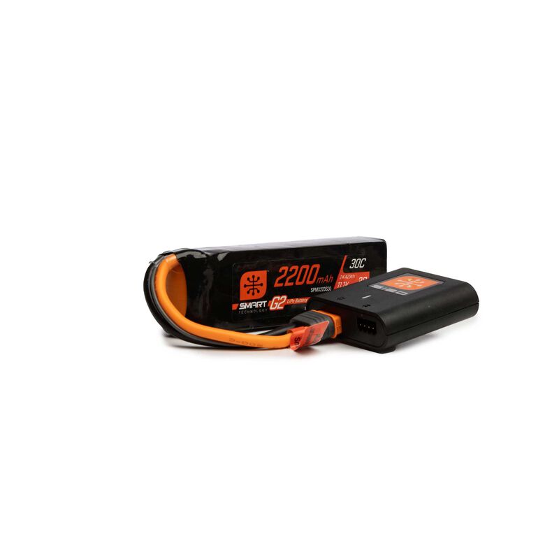 Spektrum Air Powerstage – Batterie LiPo 3S G2 2200 MAh + Chargeur S120 – Technologie Smart – Pour Avions RC – Dès 14 Ans