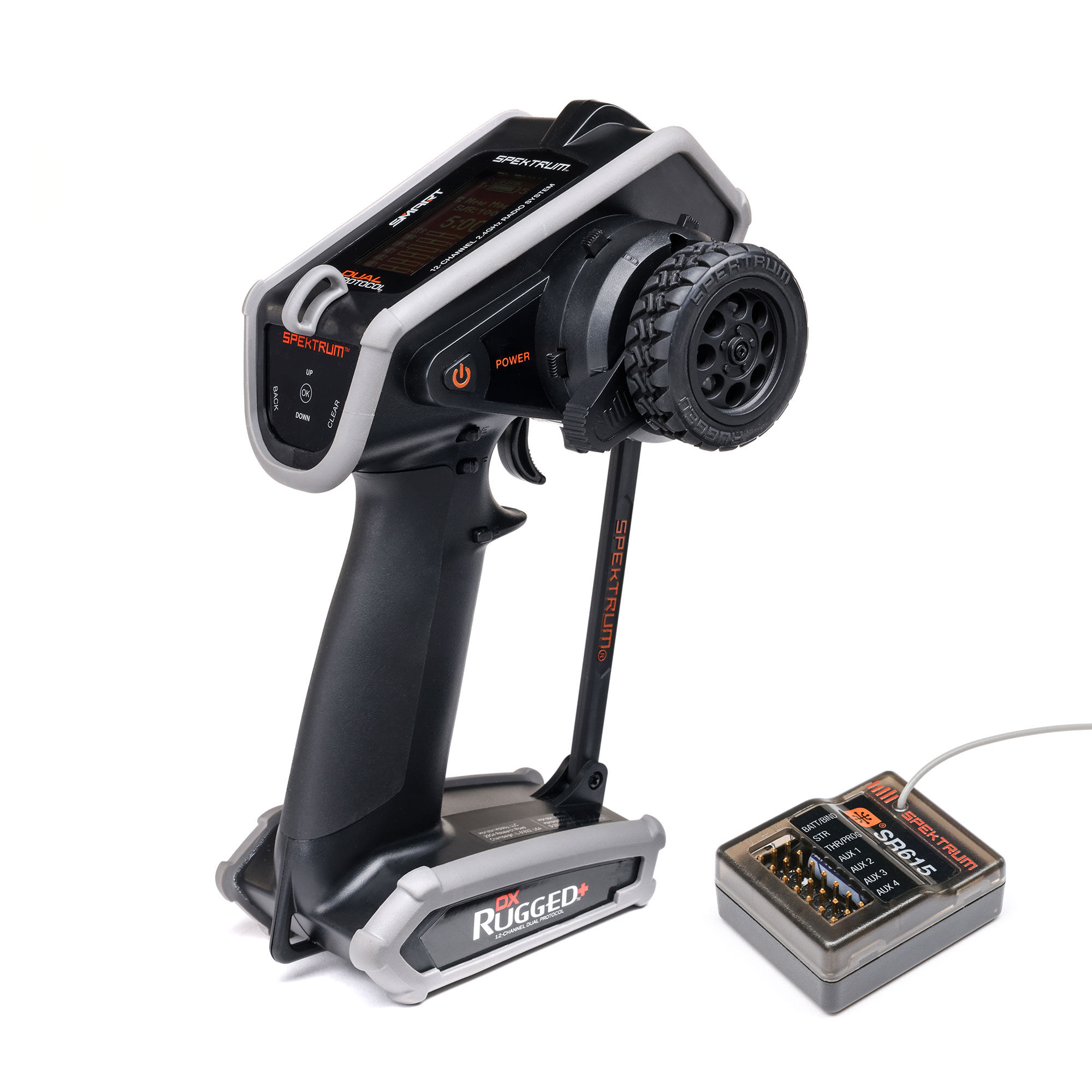 Spektrum RC DX5 Rugged プロポ レシーバー3つ付き Spektrum DX Rugged+ 12-Channel DSMR+ Transmitter with SR615
