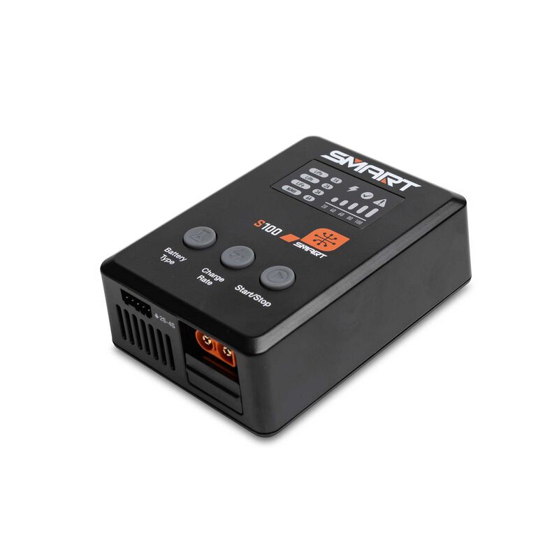 spektrum smart g2 2s lipo usb c battery charger Spektrum Accessories Smart Powerstage Surface Bundle: 810mAh 2S 50C LiPo  Battery (IC2) / S100 Charger / 65W Power Supply / Adapter