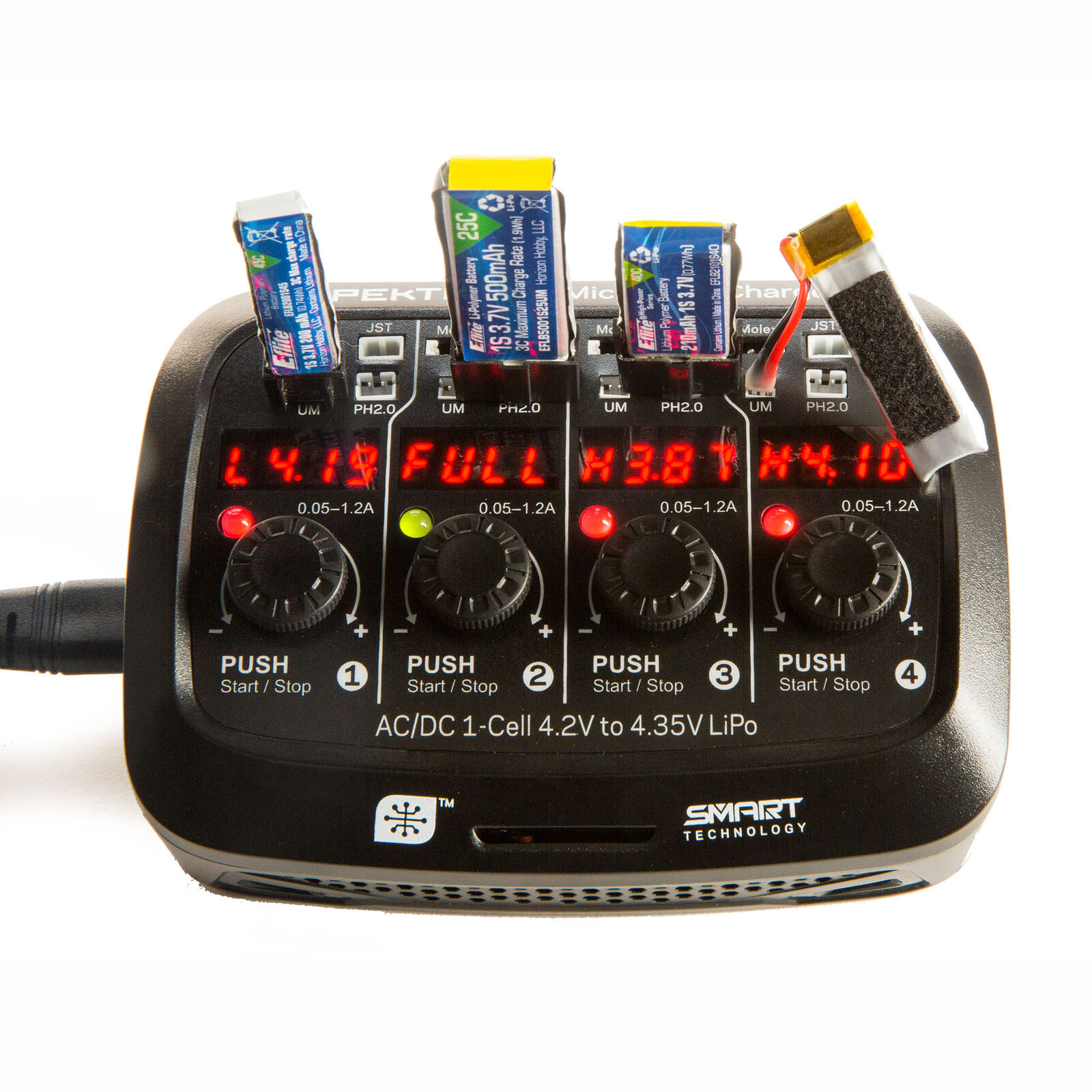 Spektrum S44 Micro 4-port AC/DC 1S LiPo Charger | Spektrum
