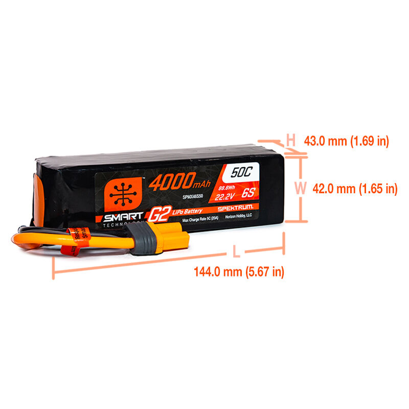 Spektrum 22,2 V 1800 MAh 6S 50C Smart LiPo-Akku Mit IC3 Stecker – Für RC-Modelle & Hobby