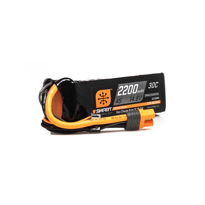 14.8V 2200mAh 4S 30C Smart LiPo Battery: IC3