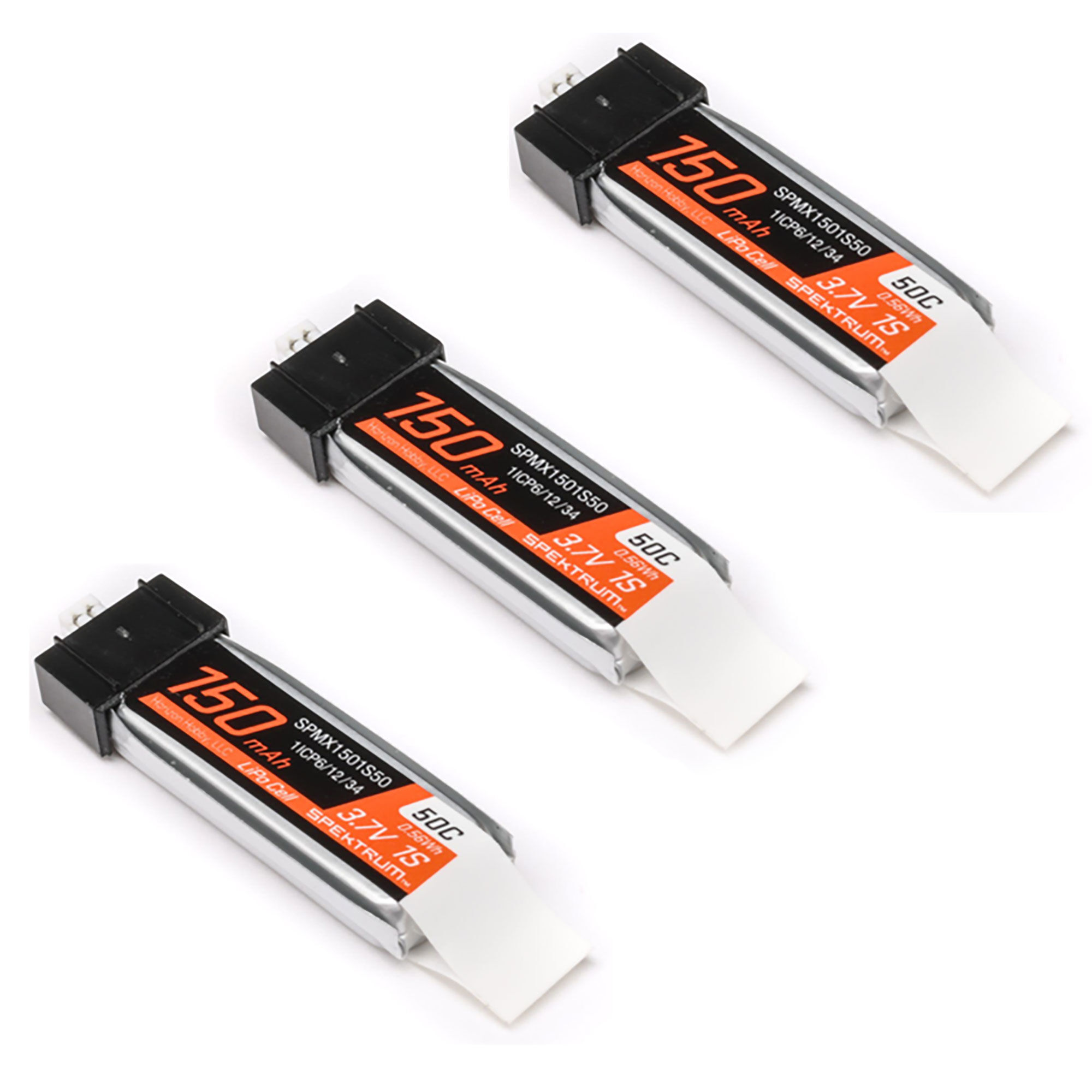 Spektrum Accessories 3.7V 150mAh 1S 50C LiPo Battery: JST PH1.25