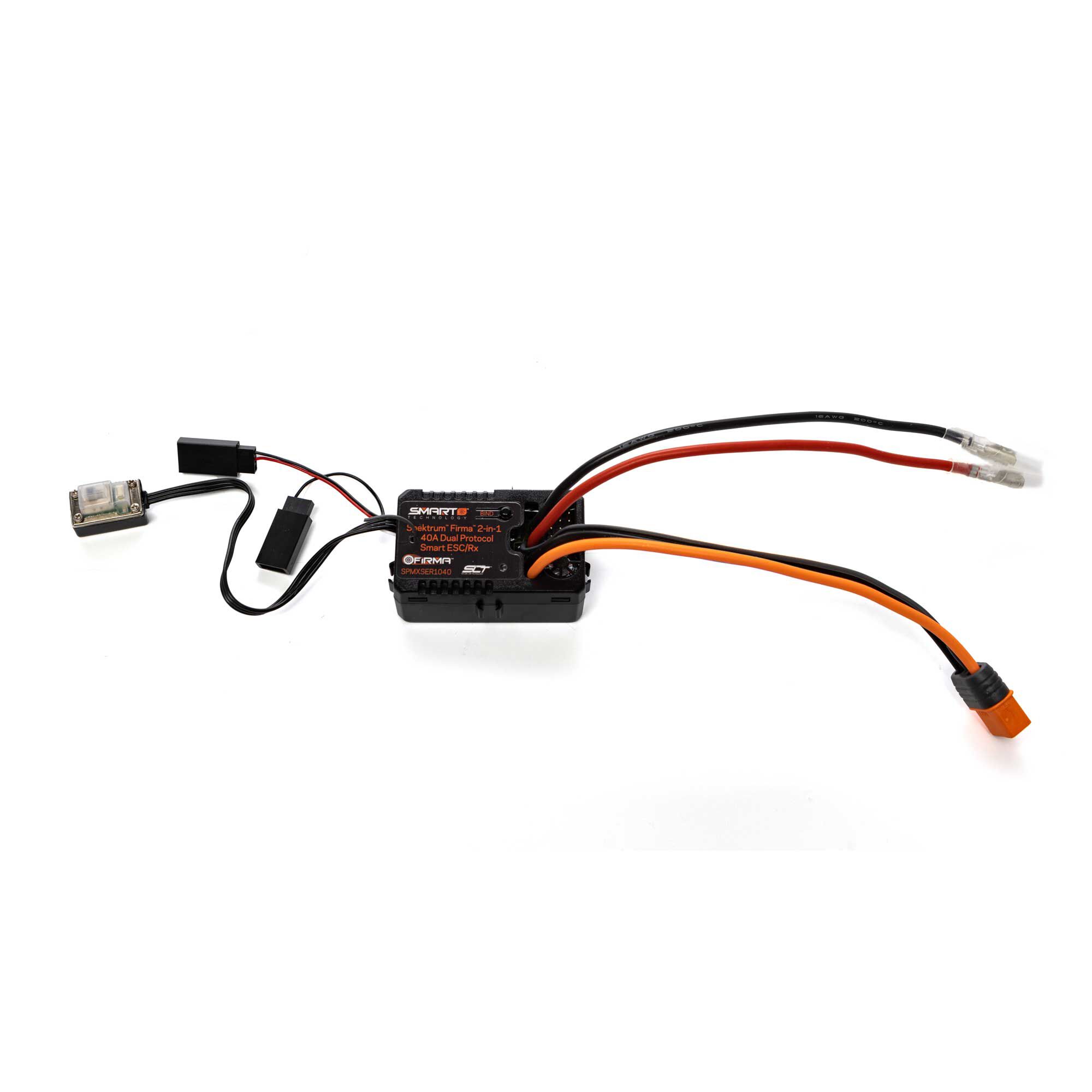 ホビーラジコン SPEKTRUM FIRMA SMART 40A BRUSHED AXIAL Spektrum Accessories Firma 40A Smart Dual Protocol 2-in-1 ESC and