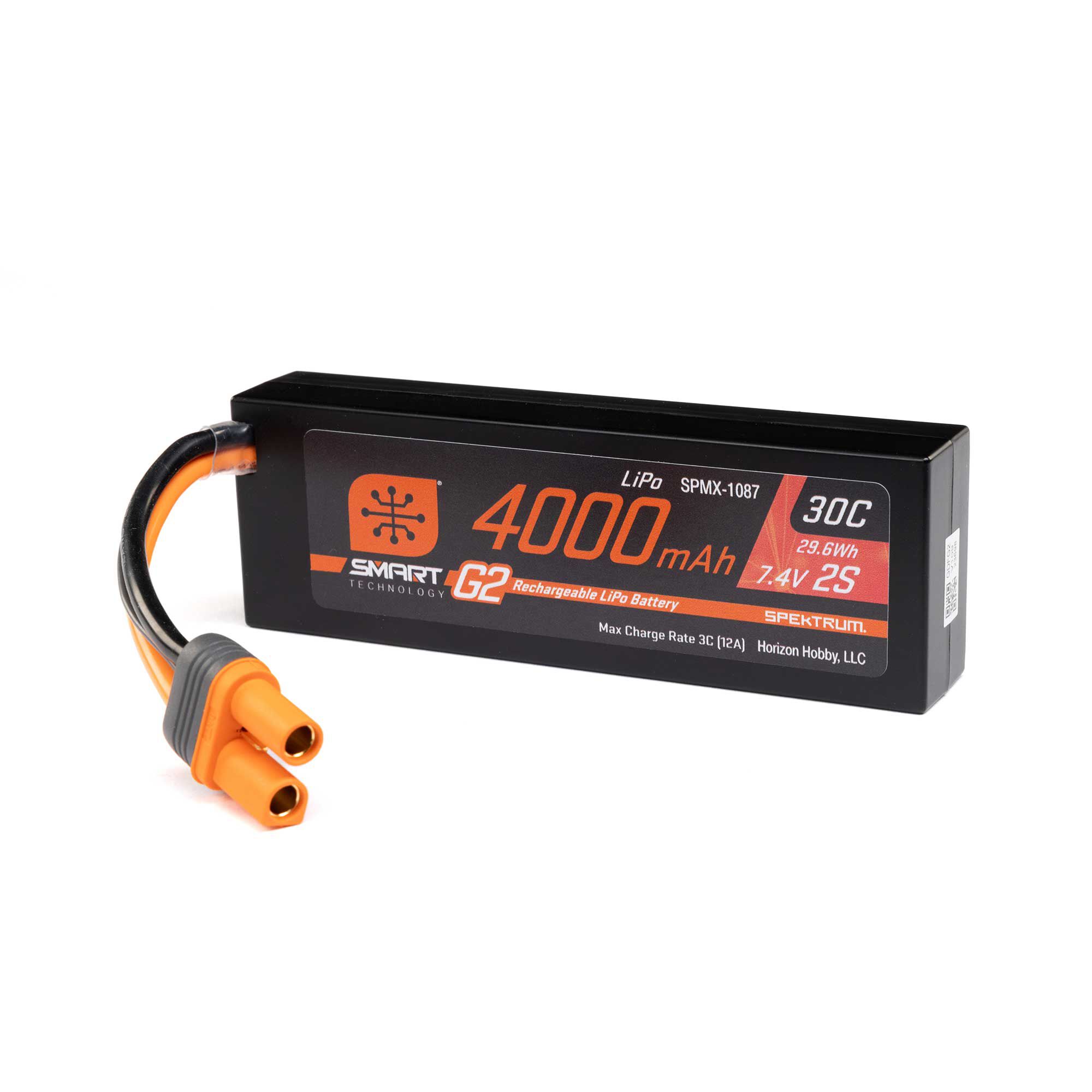 Spektrum 7.4V 4000mAh 2S 50C Smart LiPo Battery With IC3 Connector