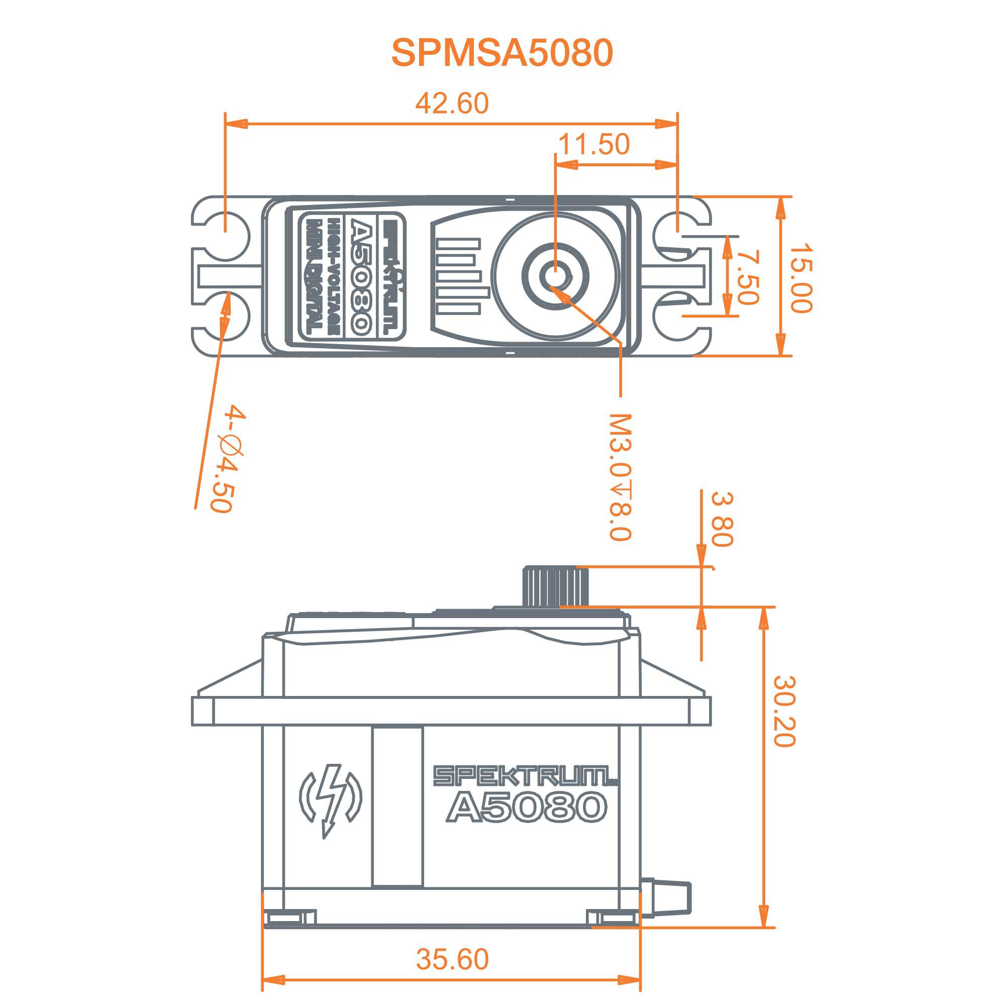 A5080 MT/HS Mini Digital HV Servo | Spektrum
