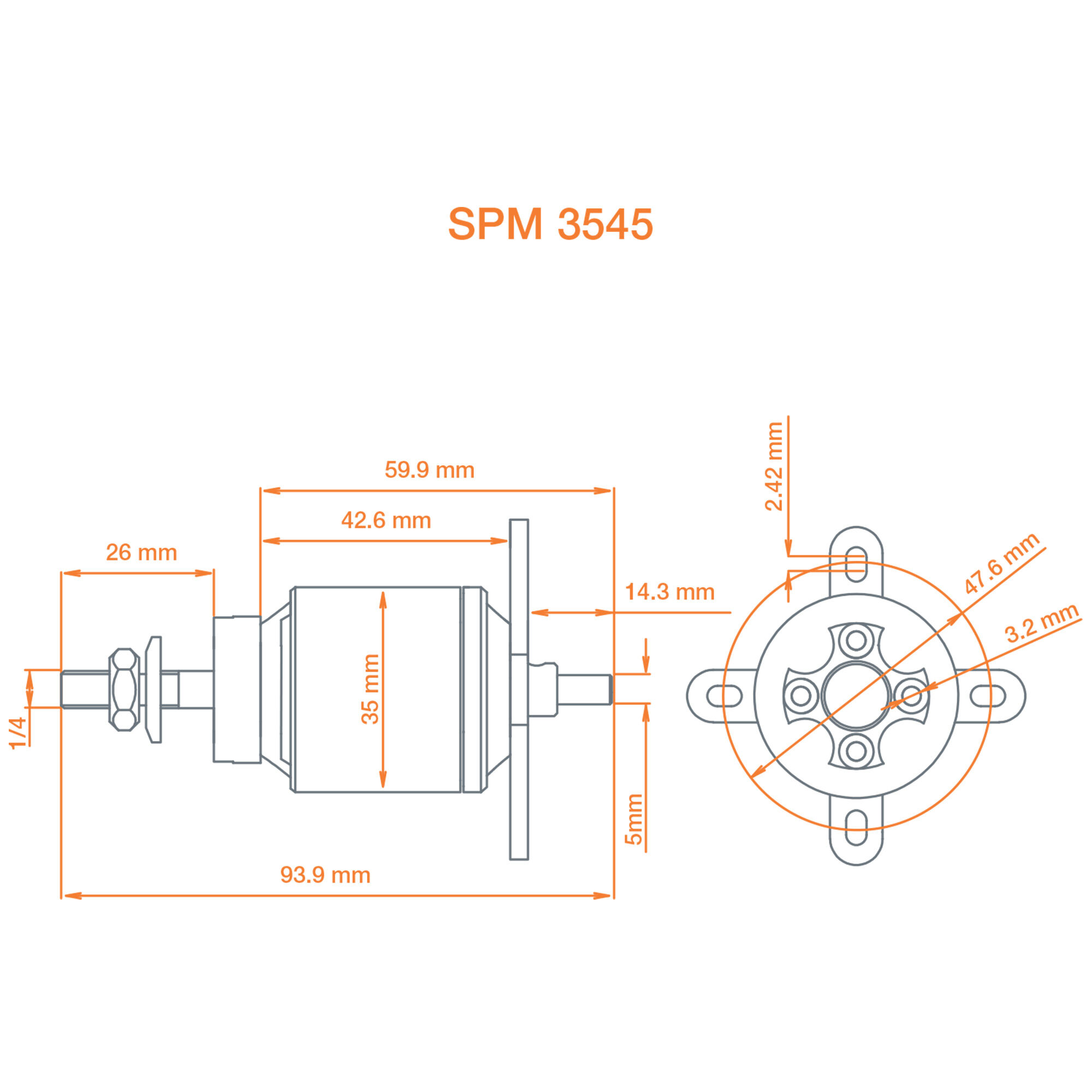 Spektrum SMART Avian EF1 Race 3545-1250kV Outrunner BL Motor SPMXAM463 - ROCO 4X4
