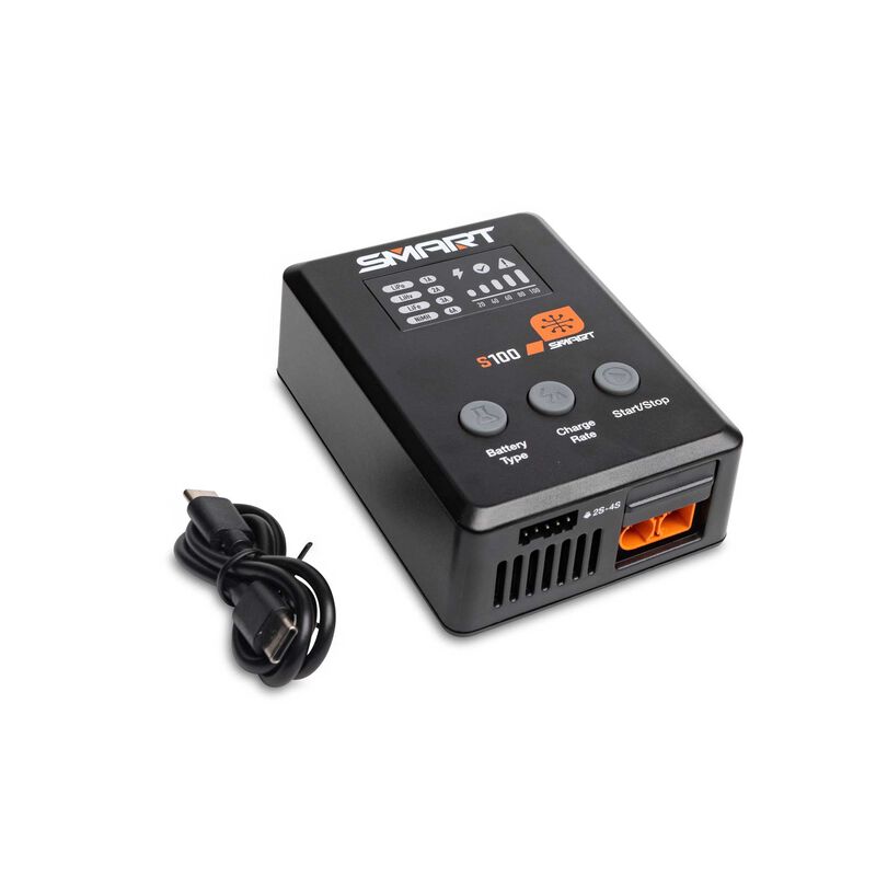 Spektrum Accessories Smart Powerstage Surface Bundle: 810mAh 2S 50C LiPo  Battery (IC2) / S100 Charger / 65W Power Supply / Adapter
