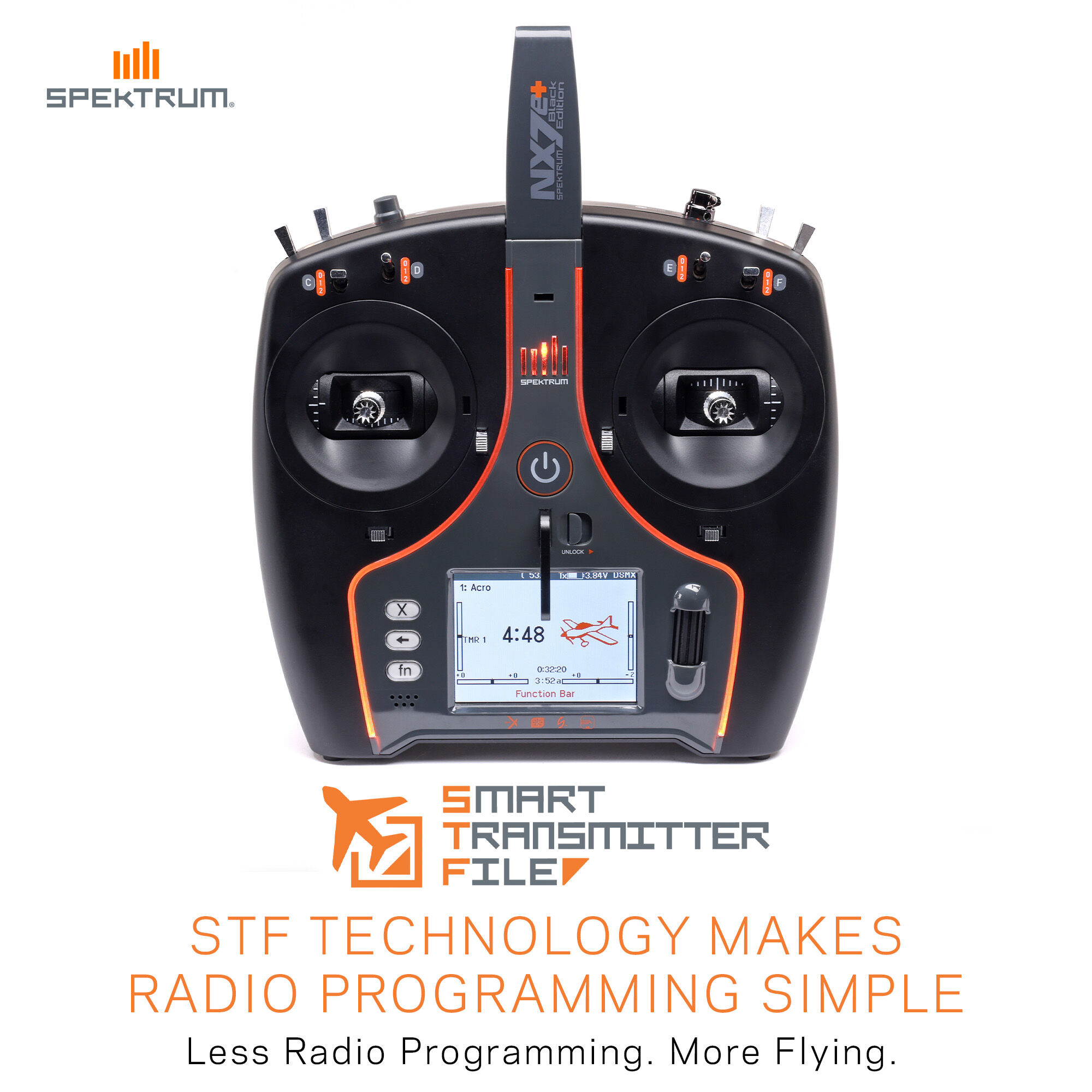 NX7e+ 14-Channel DSMX Transmitter Only, Black Edition | Spektrum
