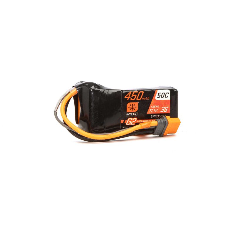 450mAh 3S 11.1V 50C Smart G2 LiPo Battery: IC2