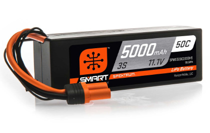 Spektrum<sup>™</sup>5000mAh 3S 50C Smart Hardcase LiPo Battery: IC5
