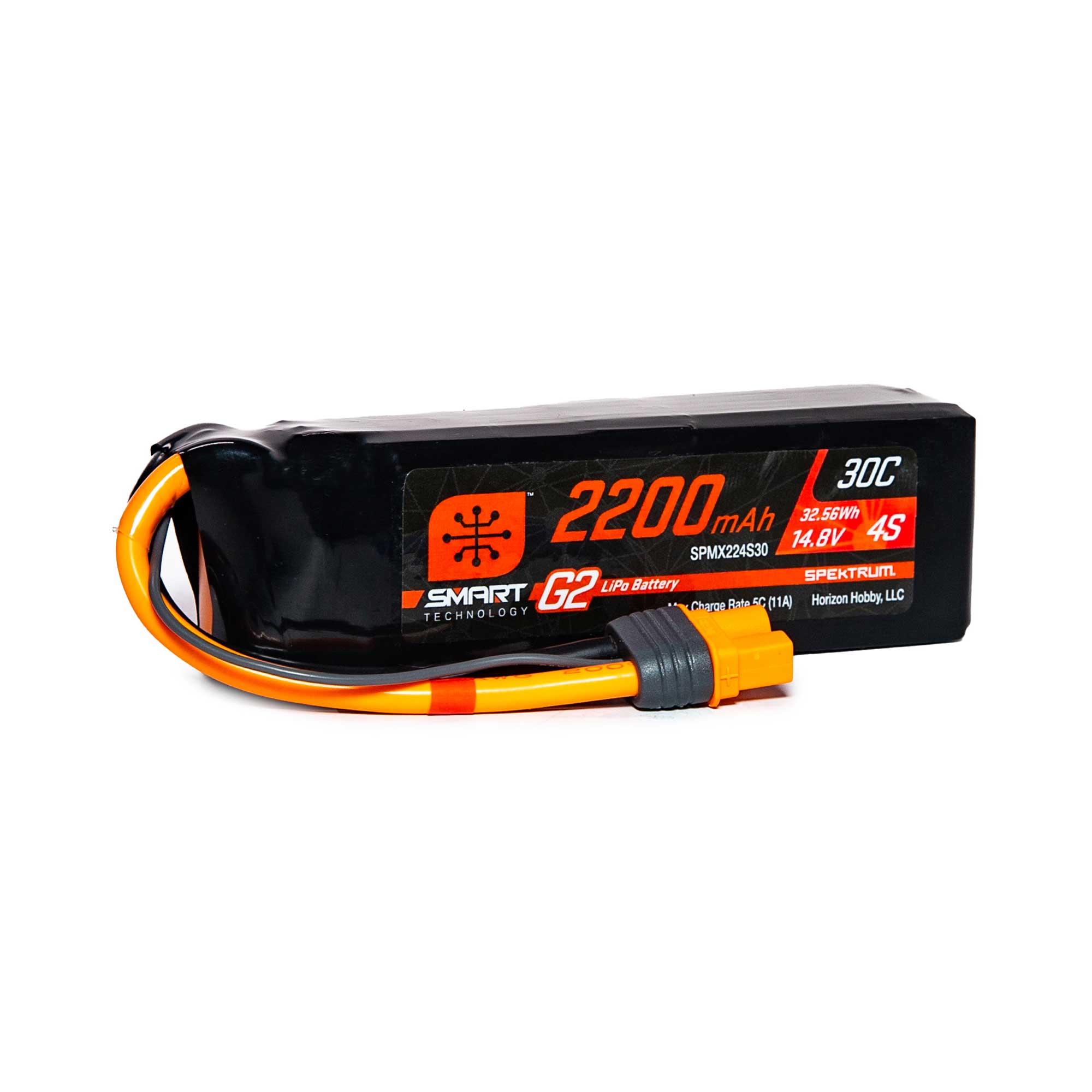 14.8V 2200mAh 4S 30C Smart G2 LiPo Battery: IC3 | Spektrum