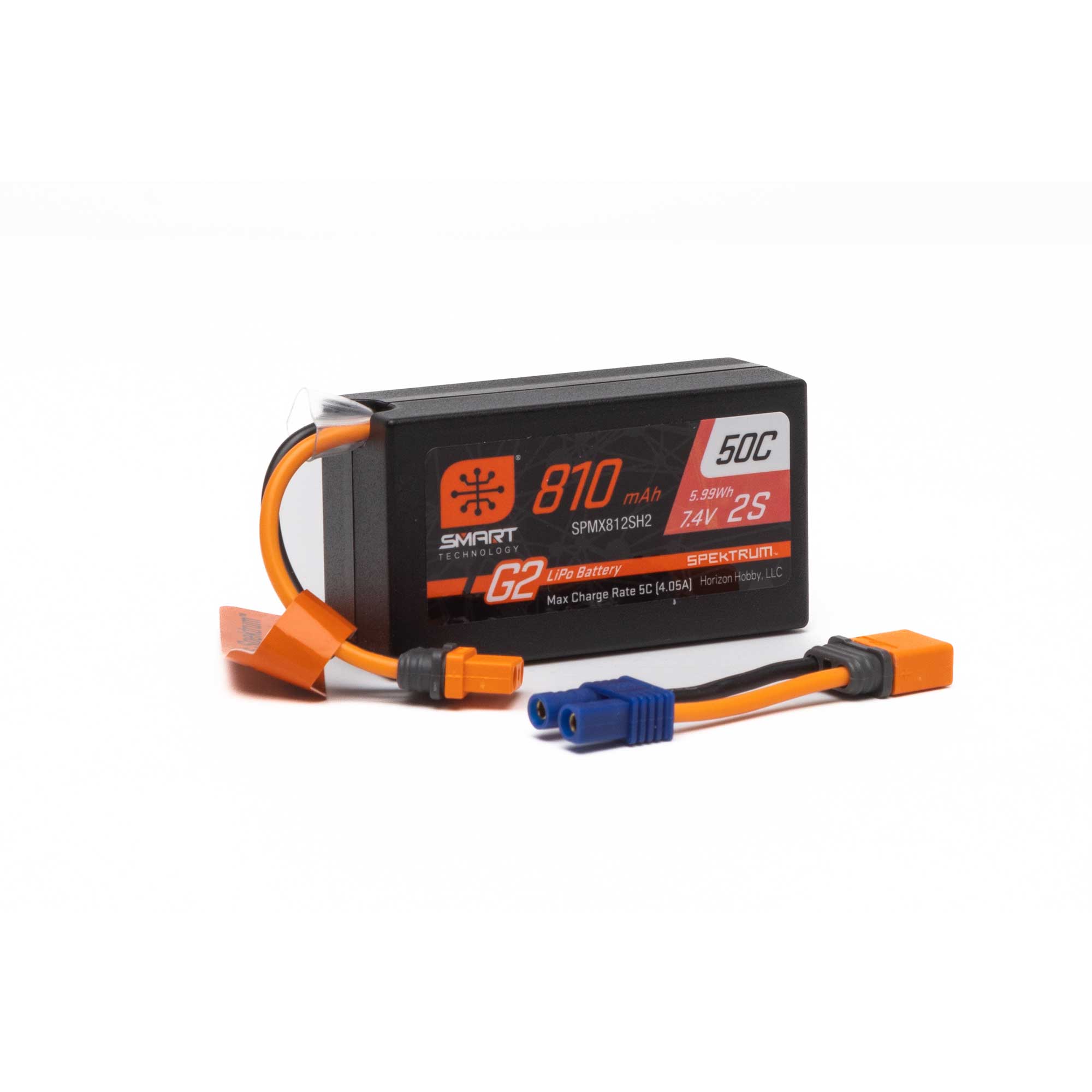 7.4V 810mAh 2S Smart G2 50C LiPo: IC2 | Spektrum 7.4V 810mAh 2S Smart G2 50C LiPo: IC2 | Spektrum