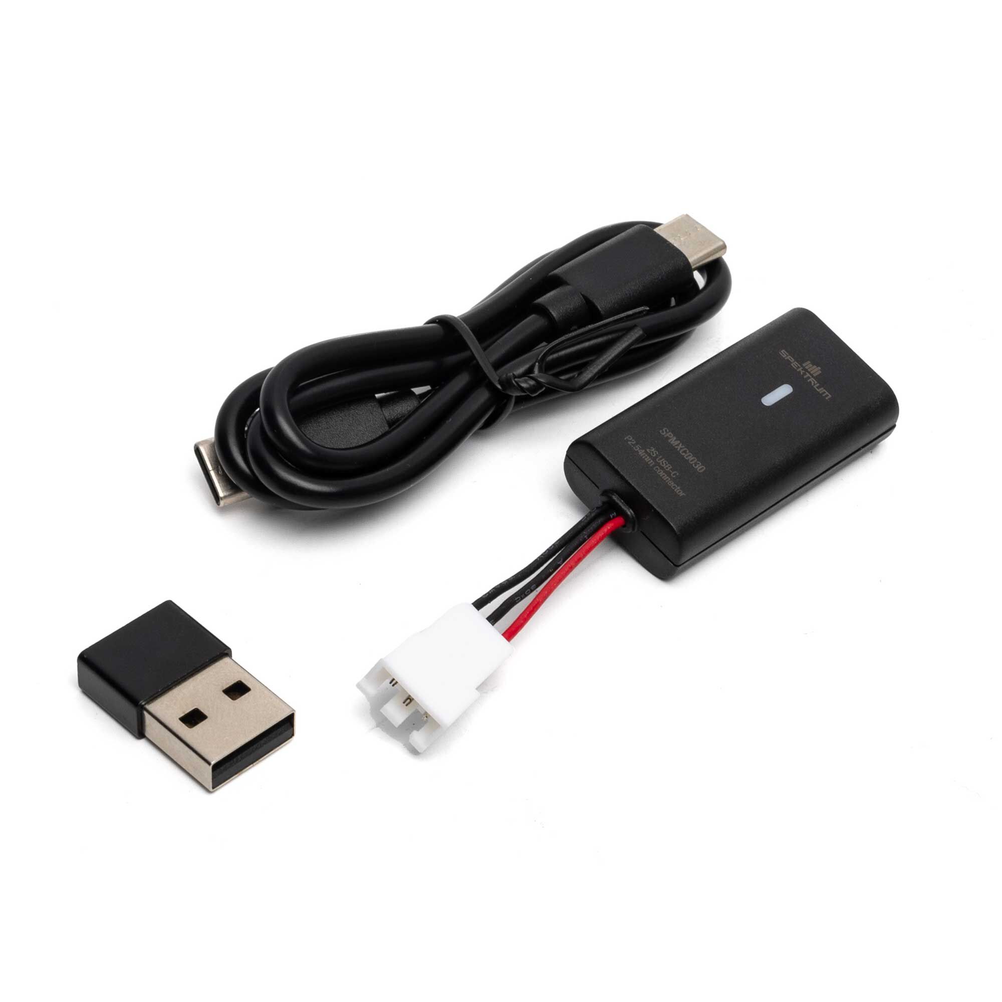 spektrum 2s usb c lipo battery charger Spektrum Accessories 2S PH2.54 JST-XH 3-pin LiPo USB-C 500mAh Charger