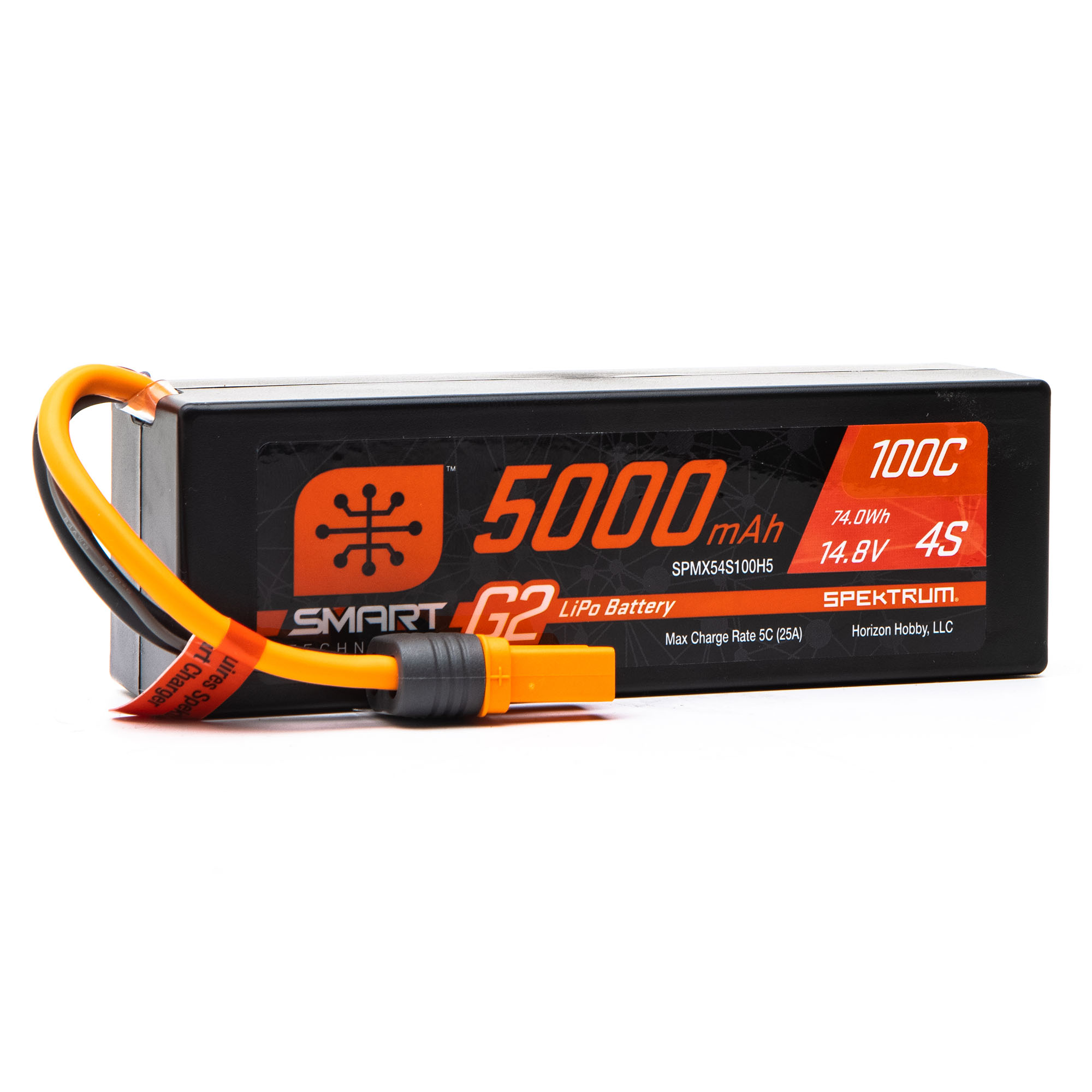 14.8V 5000mAh 4S 100C Smart G2 Hardcase LiPo Battery: IC5 | Spektrum